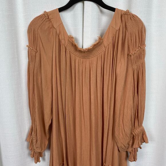 Free People Peach See Ya There Oversized Mini Dress Sz.L - Picture 14 of 16